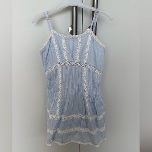 LoveShackFancy Light Blue and White Kids Casual Dress